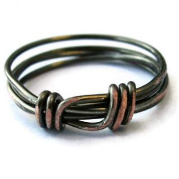 Unisex Ring Custom Size in Distressed Gunmetal Gothic - Stacking Ring