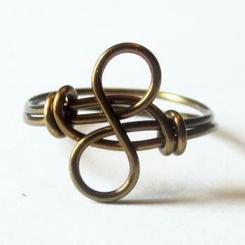 Antique Brass Infinity Ring 