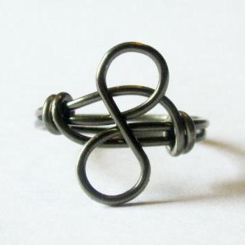 Gunmetal Infinity Ring 